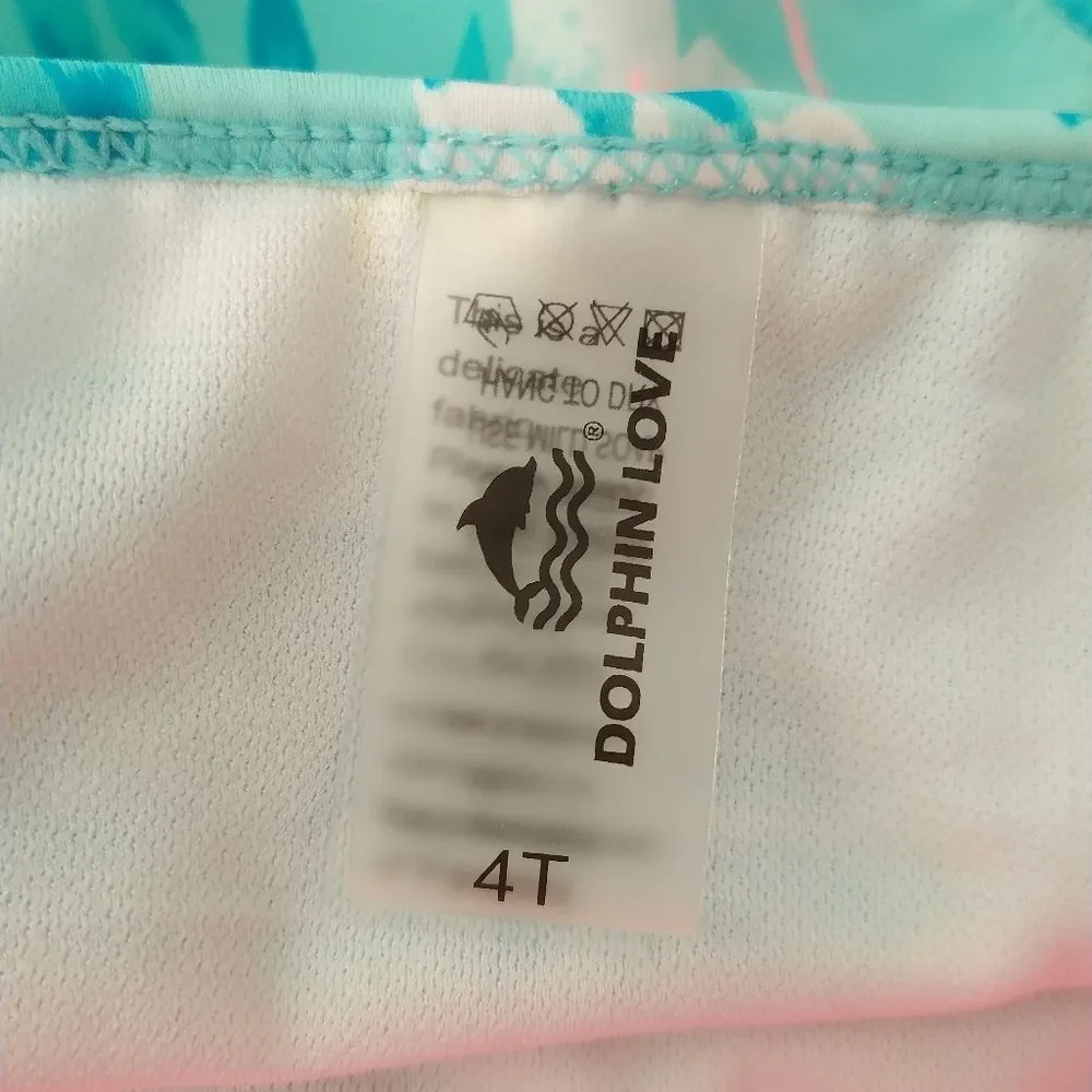 NWT Girls Flamingo Hawaiian UPF 50+ Protection Bikini Swimsuit